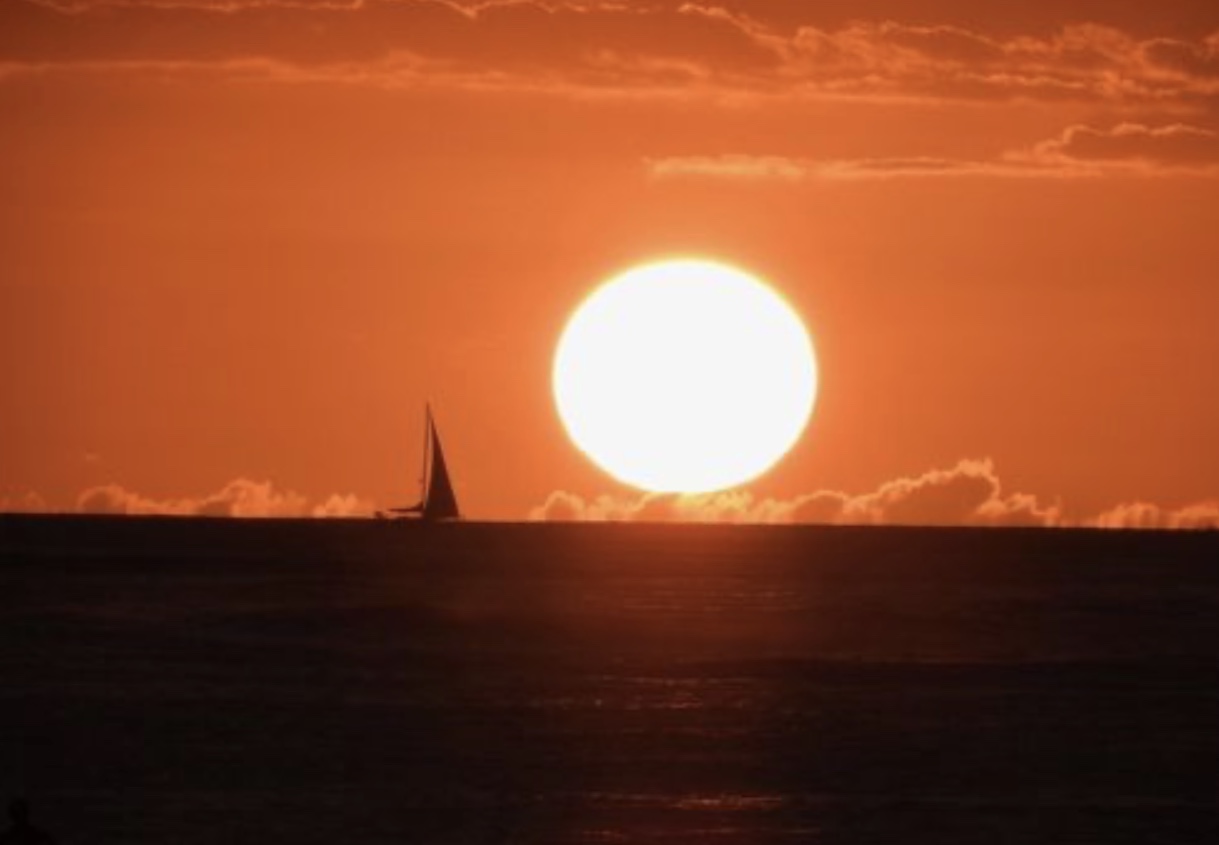 ハワイの夕日